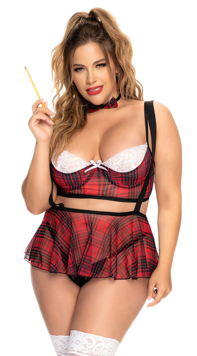 Plus Size Sexy A+ School Girl Lingerie Costume