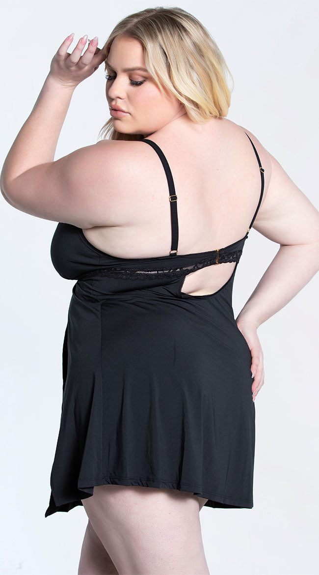  Plus Size Split The Difference Babydoll Set