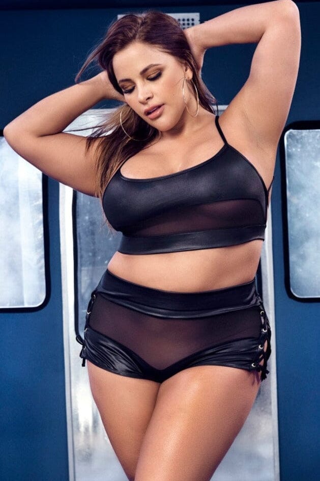  Mesh Under Breast Tank 2 Piece Set | Plus Size