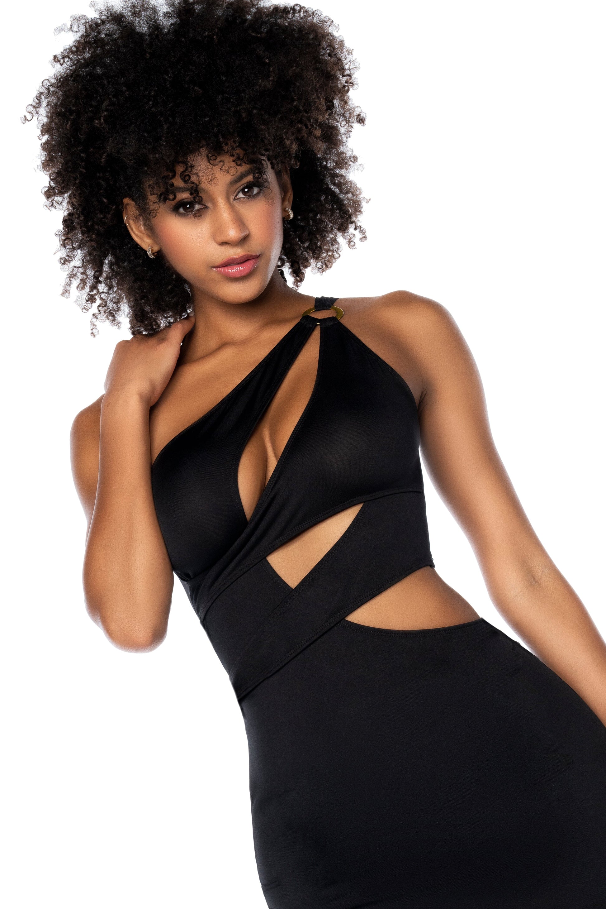  One Shoulder Cut Out Dress