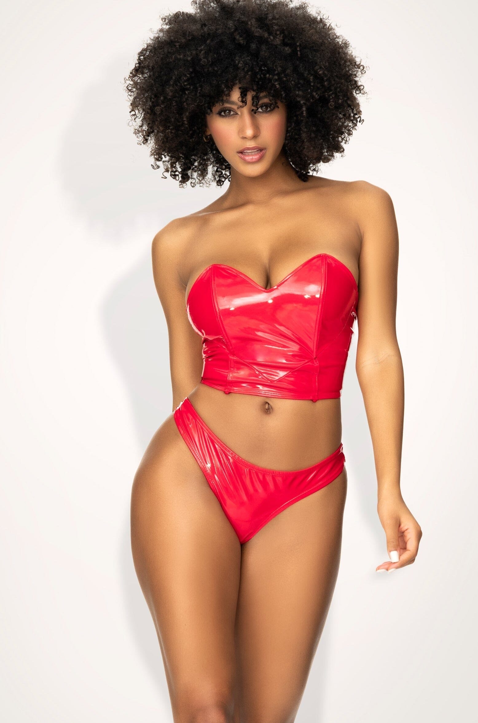  Two In One Vinyl Lingerie Set And Babydoll